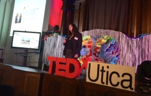 Suzanne presenting at TEDx Utica, November 2014.